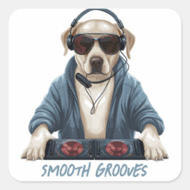 DJ Doggo Quadratischer Aufkleber