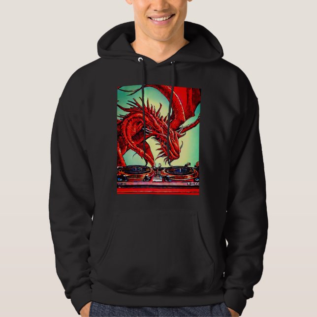 DJ Dragon Turntable Hoodie (Vorderseite)