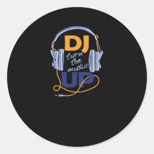 DJ dreh die Musik auf Runder Aufkleber