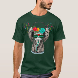 DJ Elephant mit Kopfhörern und Sonnenbrille T-Shirt