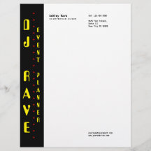 DJ Event Planner Letterhead