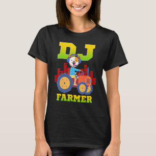 Dj Farmer Katze Bauernhof Traktor fahren Musik Kop T-Shirt