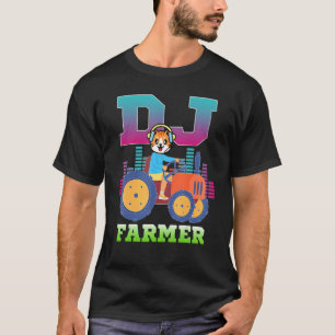 Dj Farmer Katze Bauernhof Traktor fahren Musik Kop T-Shirt