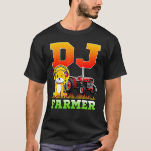 Dj Farmer Katze Bauernhof Traktor fahren Musik Kop T-Shirt