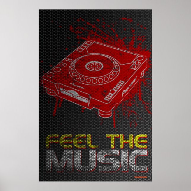 DJ Feel The Music Poster - Pioneer CDJ Graffiti (Vorne)