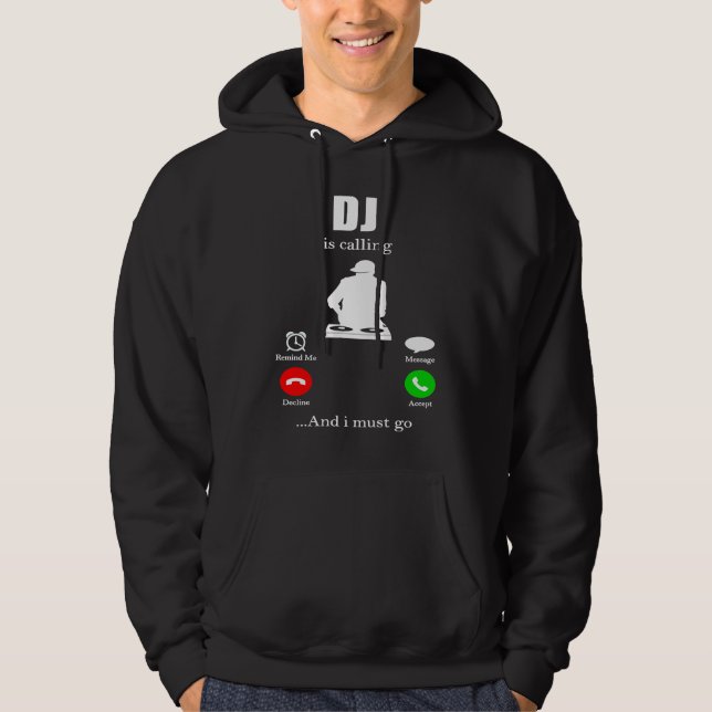 DJ  for Disc Jockey Synthesizer Electro Club Beats Hoodie (Vorderseite)