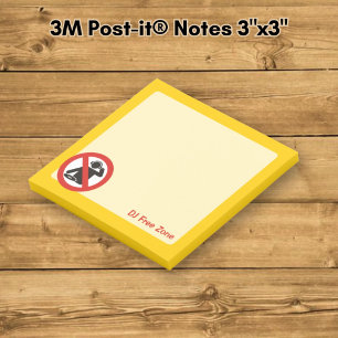 DJ Free Zone Post-it Klebezettel
