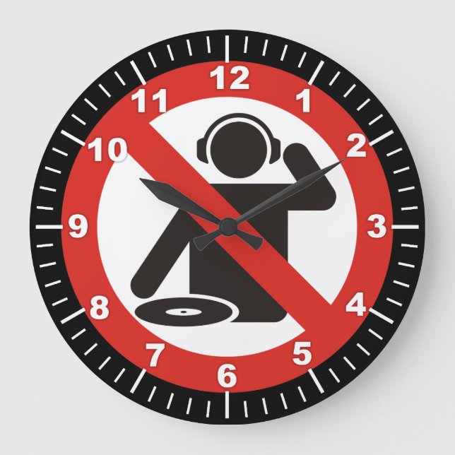 DJ-Freizone Große Wanduhr (Vorderseite)