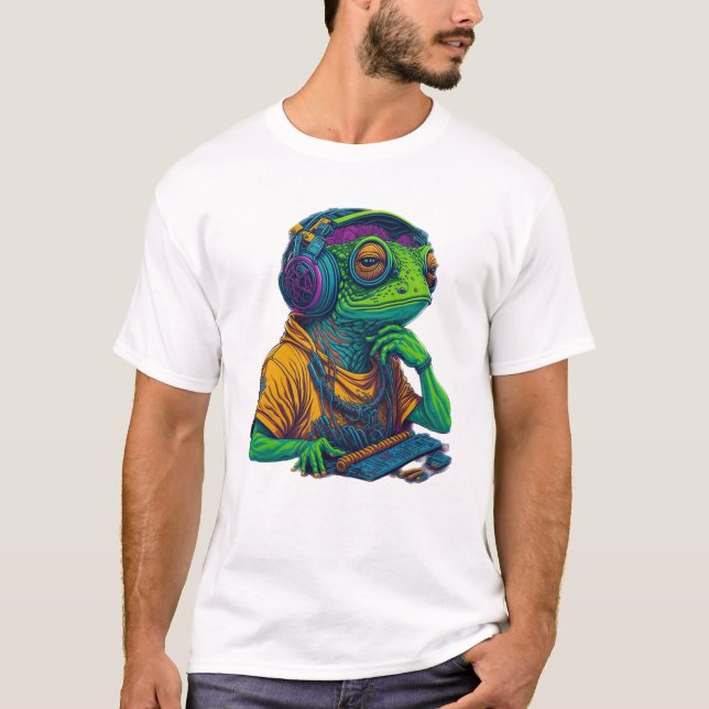 DJ Frog-Musik T-Shirt (Vorderseite)