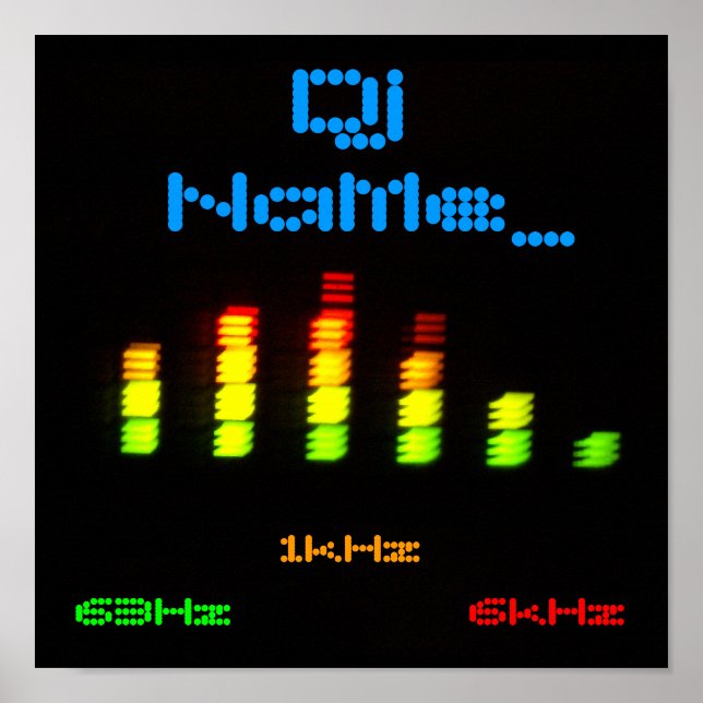 Dj Fügen Sie Ihren Namen Custom Equalizer Bar EQ h Poster (Vorne)