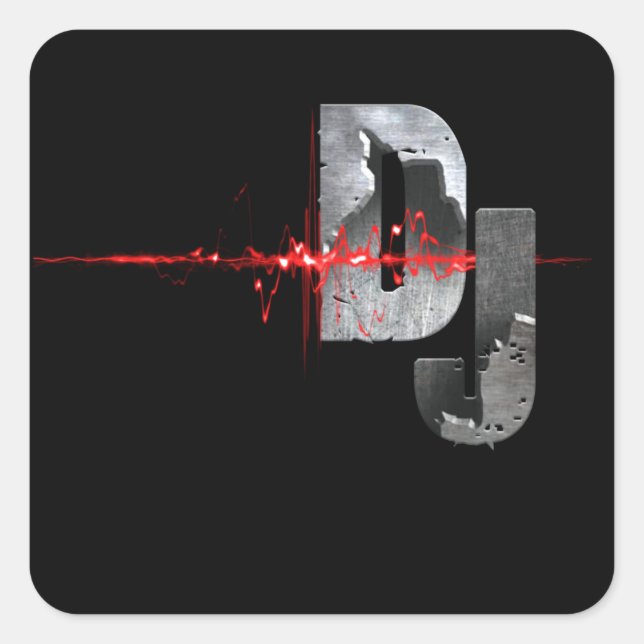 DJ. Fühlen Sie die Musik Quadratischer Aufkleber (Vorderseite)