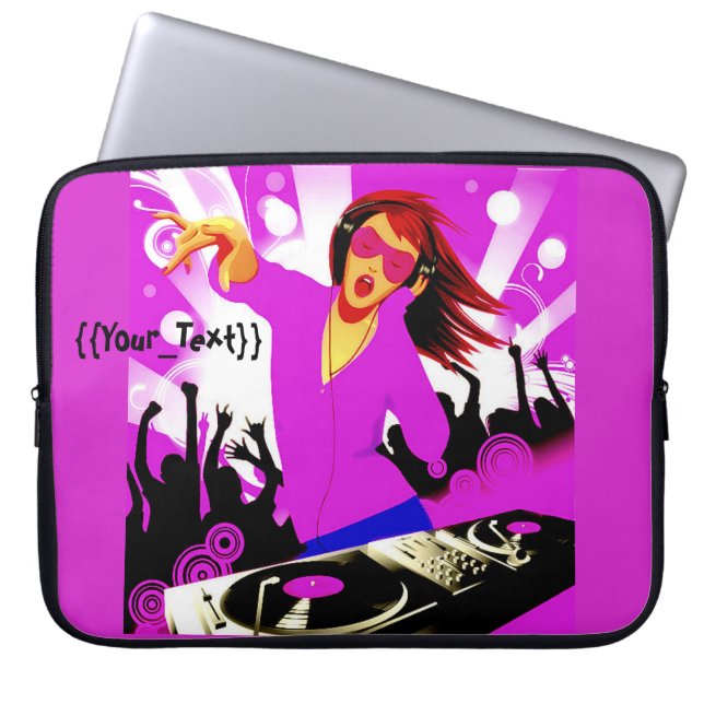 DJ Girl Laptopschutzhülle (Vorderseite)