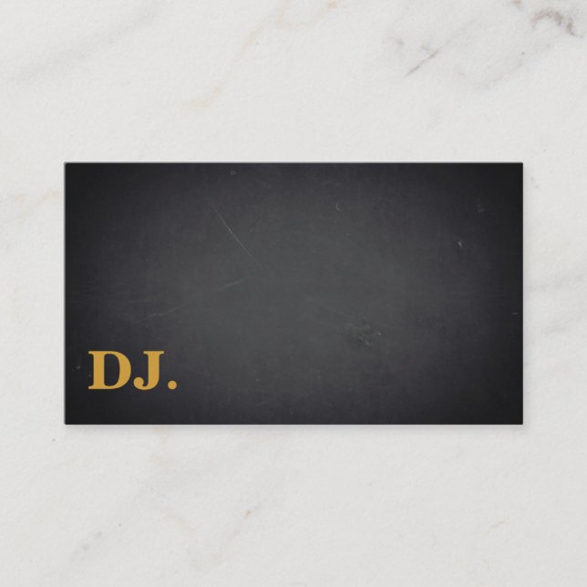 DJ Gold Bold Text Elegant Dark Minimalistisch Visitenkarte (Vorderseite)