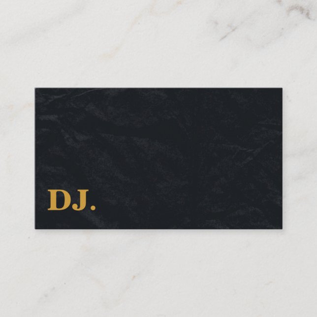 DJ Gold Bold Text Elegant Dark Minimalistisch Visitenkarte (Vorderseite)