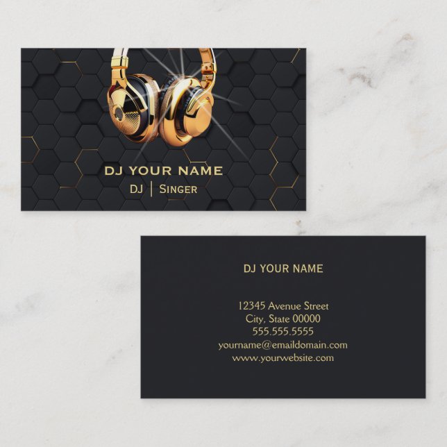 DJ Gold Business Card Visitenkarte (Vorne/Hinten)