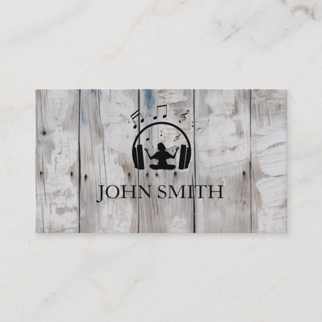 DJ Gold Headphones Black Music Visitenkarte (Vorderseite)