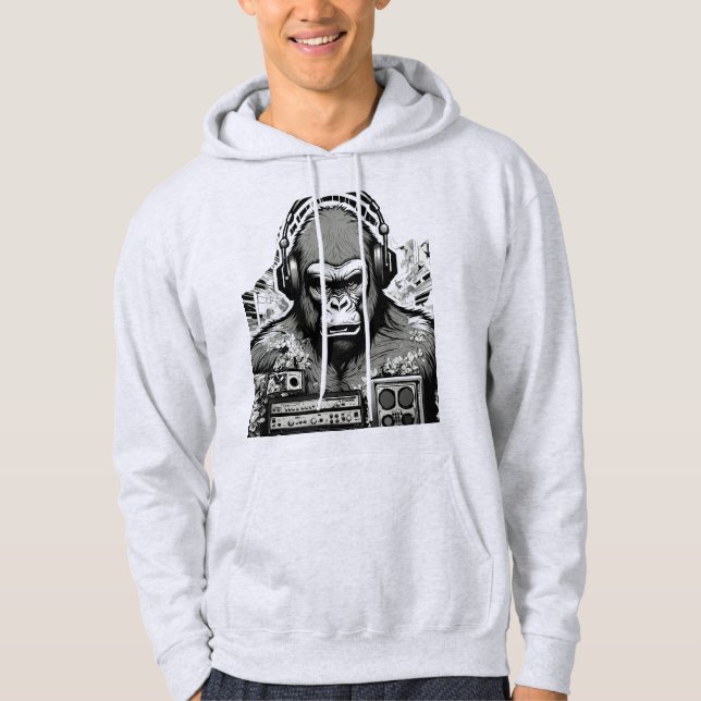 Dj Gorilla ape Hoodie (Vorderseite)