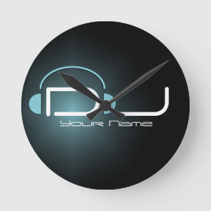 DJ Headphone Wall Clock Runde Wanduhr