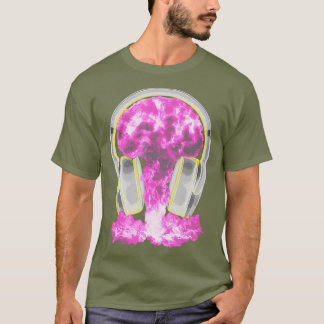 DJ Headphones Atombomb - Coole Disk Jockey EDM T-Shirt