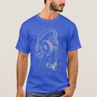 DJ Headphones Diagramm für den Musikliebhaber T-Shirt