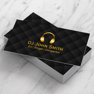 DJ Headphones Ikone Luxus Black & Gold Visitenkarte