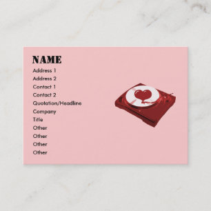 DJ Heart Turntable Business Cards Visitenkarte