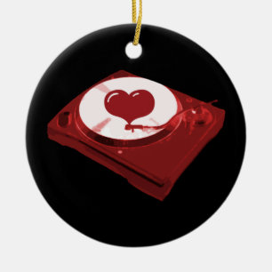 DJ Heart Turntable Keramikornament