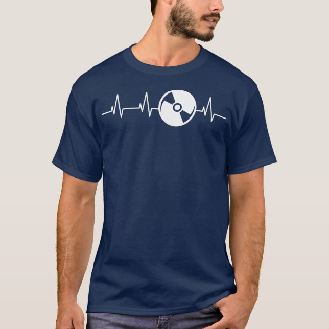 DJ Heartbeat Electronic Music Vinyl Turntable T-Shirt (Vorderseite)