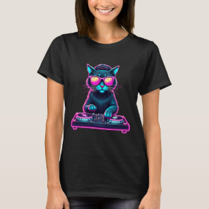 Dj House Cat Rainbow Dj Cat Kitty T-Shirt