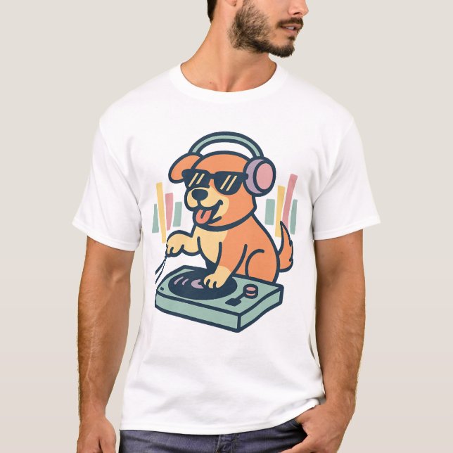 DJ Hund T-Shirt (Vorderseite)