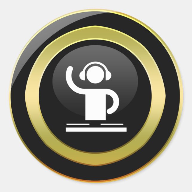DJ-Icon-Aufkleber Runder Aufkleber (Vorderseite)