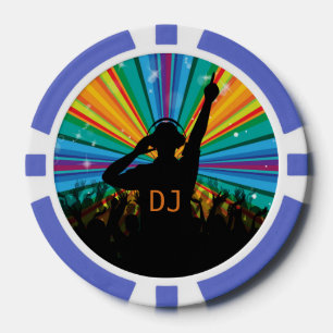 DJ Illustration benutzerdefinierter Monogramm-Poke Pokerchips