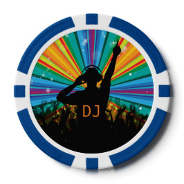 DJ Illustration benutzerdefinierter Monogramm-Poke Pokerchips