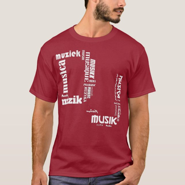 DJ im Shirt Internationale Sprachen (Vorderseite)