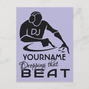 DJ-individuelle Name und Farbpostkarte Postkarte