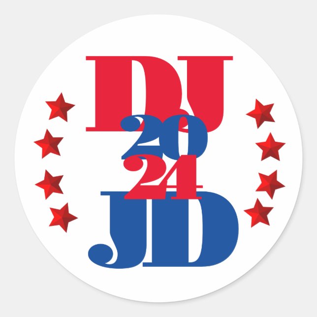 DJ & JD 2024 Trump Vance Election Sticker (Vorderseite)