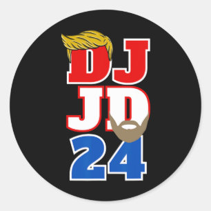 Dj Jd 24 Trump Haar Vance Bart 2024 Republikaner M Runder Aufkleber