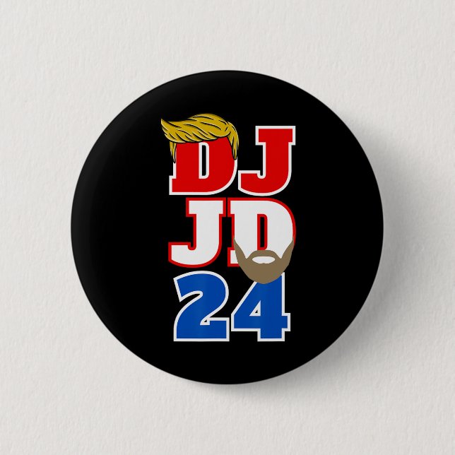 Dj Jd 24 Trump Hair Vance Beard 2024 Republikaner  Button (Vorderseite)