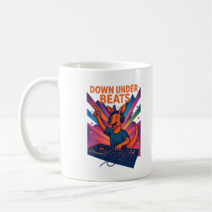 DJ Kangaroo Farbige Musikillustration Kaffeetasse