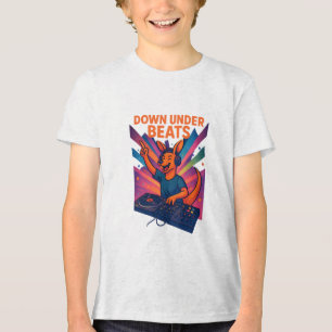 DJ Kangaroo Farbige Musikillustration Tri-Blend Shirt