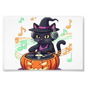 Dj Katze Halloween Oversized T-Shirt Fotodruck