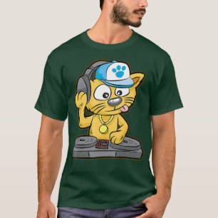 DJ Katze Kitty kratzen Plattenspieler Kratzer Ge T-Shirt