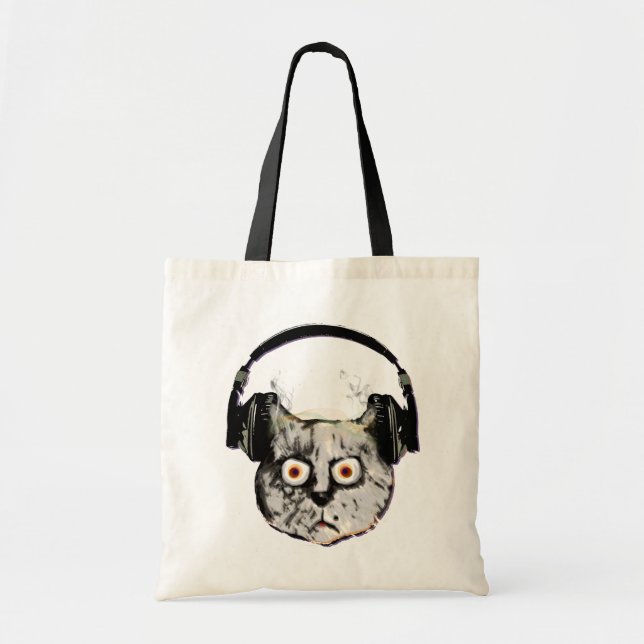 DJ-Katze mit Kopfhörer Tragetasche (Vorne)