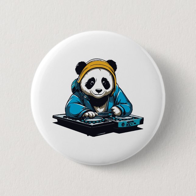 DJ Kawaii Panda Button (Vorderseite)