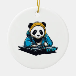 DJ Kawaii Panda Keramik Ornament