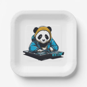 DJ Kawaii Panda Pappteller