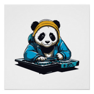 DJ Kawaii Panda Poster