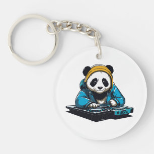 DJ Kawaii Panda Schlüsselanhänger