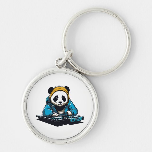 DJ Kawaii Panda Schlüsselanhänger (Vorne)