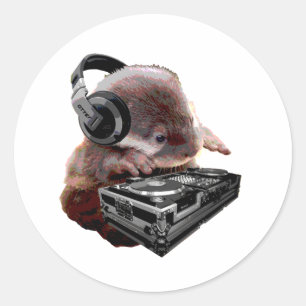 DJ keine Otter Runder Aufkleber
